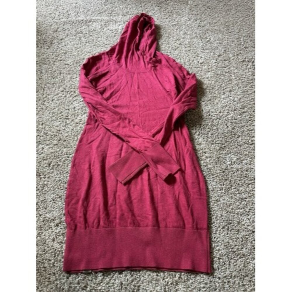 Bench Womens Long Sleeve Pull Over Hoodie Sweater Dress Size Small Red Logo